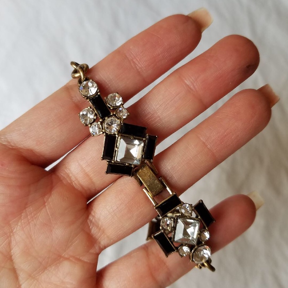 J.Crew Black Crystal Bracelet